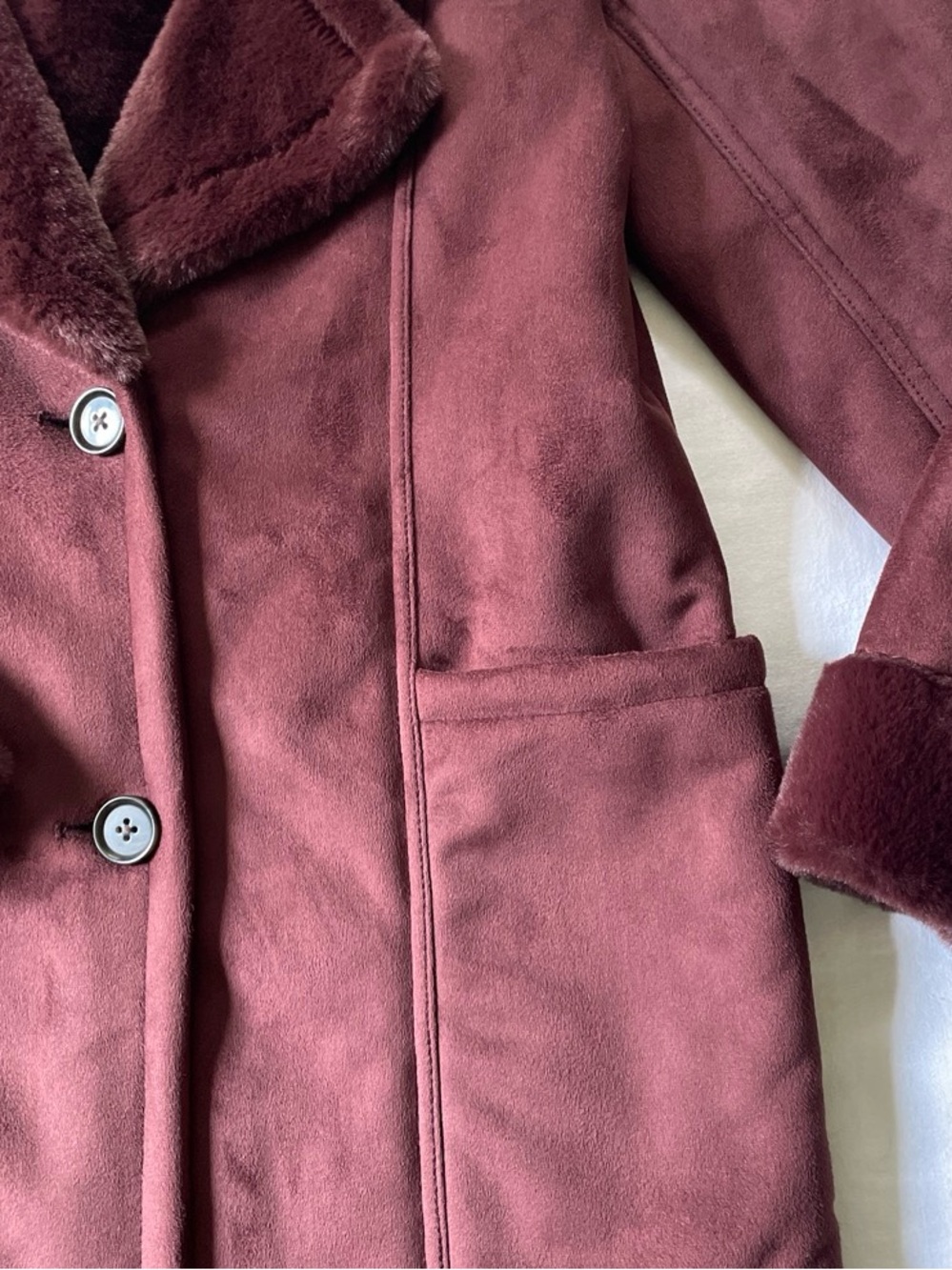 Banana Republic Plush Vintage style Jacket in Deep Burgundy and large pockets